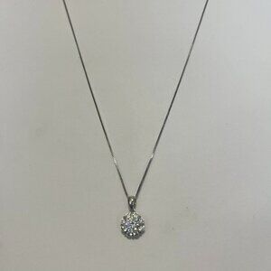 Tocara Beautiful Sterling Silver and DiAmi Pendant Necklace (J52)